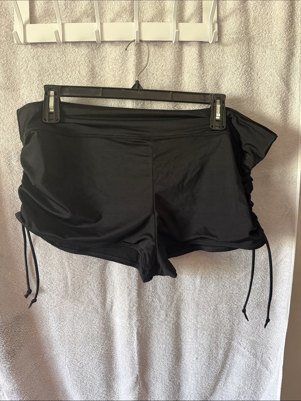 Livi Active Black Ruched Side Swim Bike Shorts